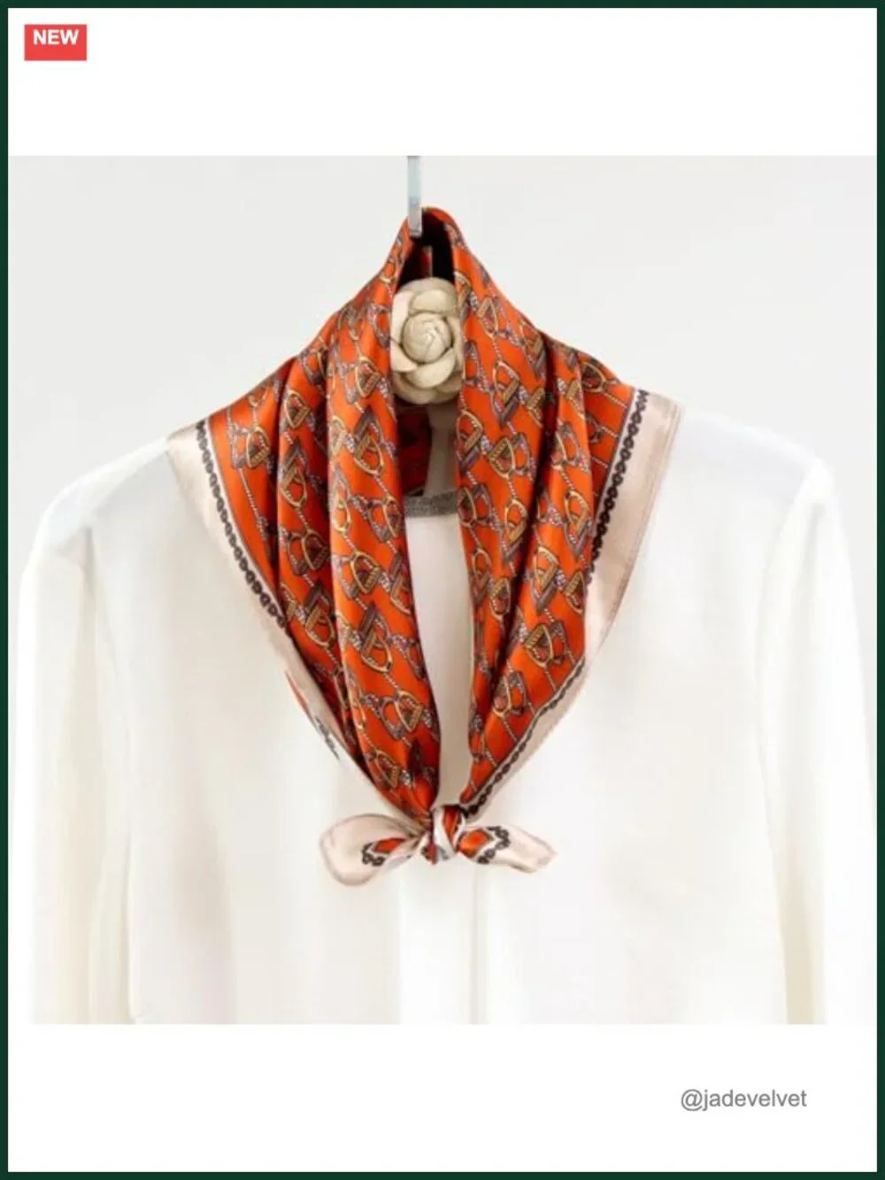 100% Mulberry Silk Small Square Scarf 21x21 Digital Printed Neckerchief